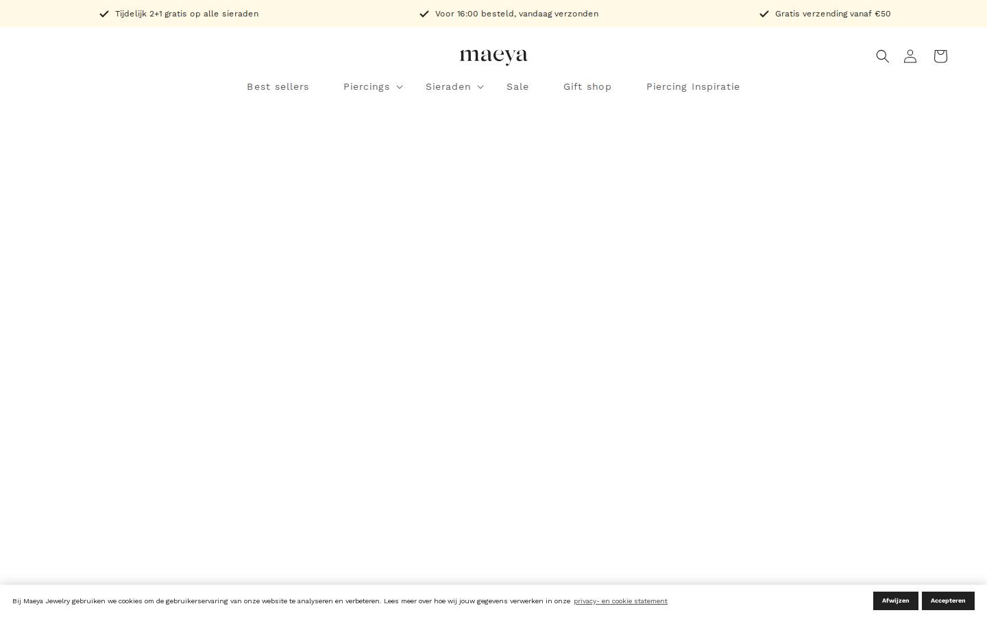 Maeya Jewelry homepage screenshot