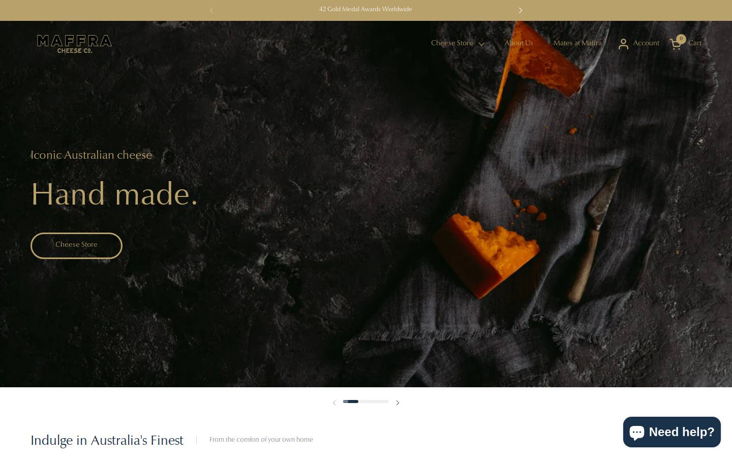 maffracheese.com.au homepage screenshot