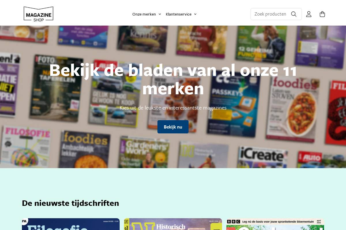 magazineshop.nl homepage screenshot
