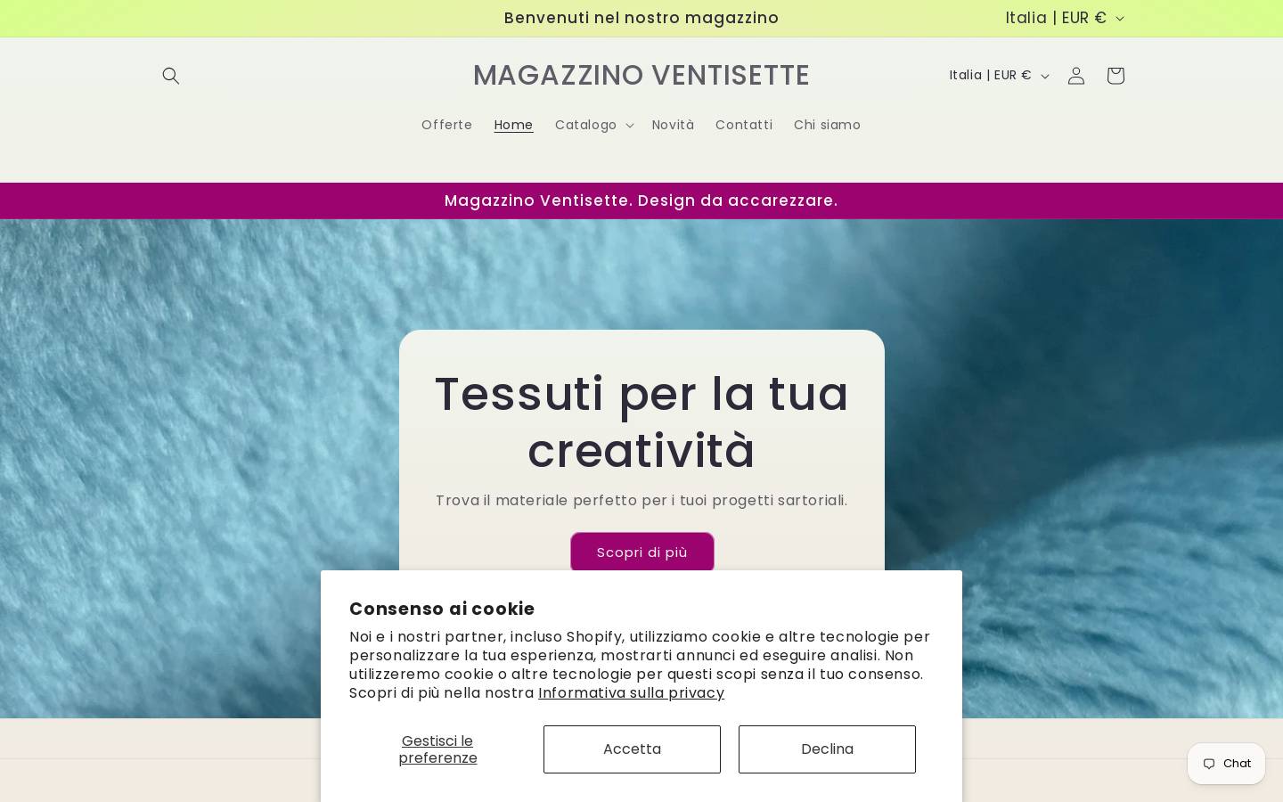 magazzinoventisette.com homepage screenshot