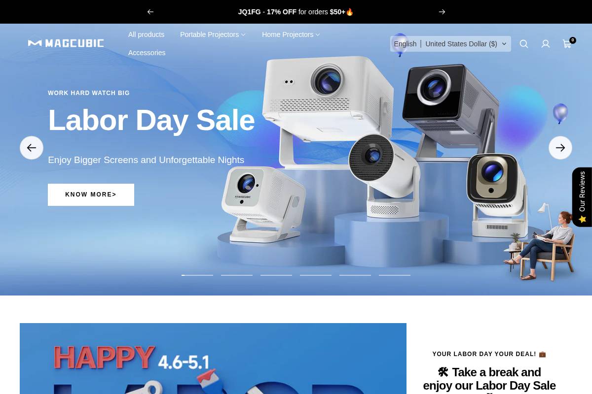 Magcubic homepage screenshot