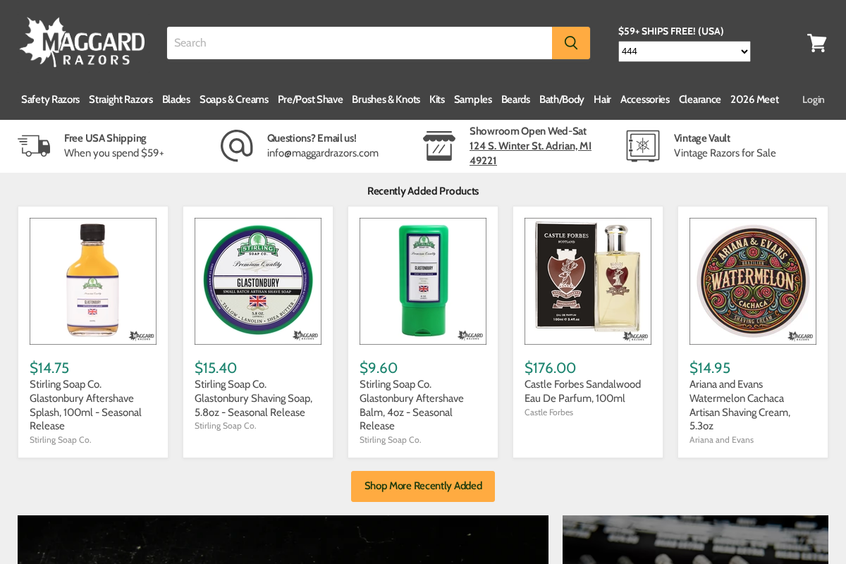 Maggard Razors homepage screenshot