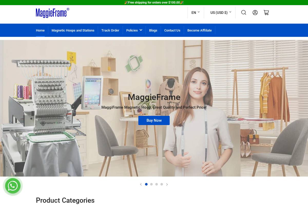 maggieframes.com homepage screenshot