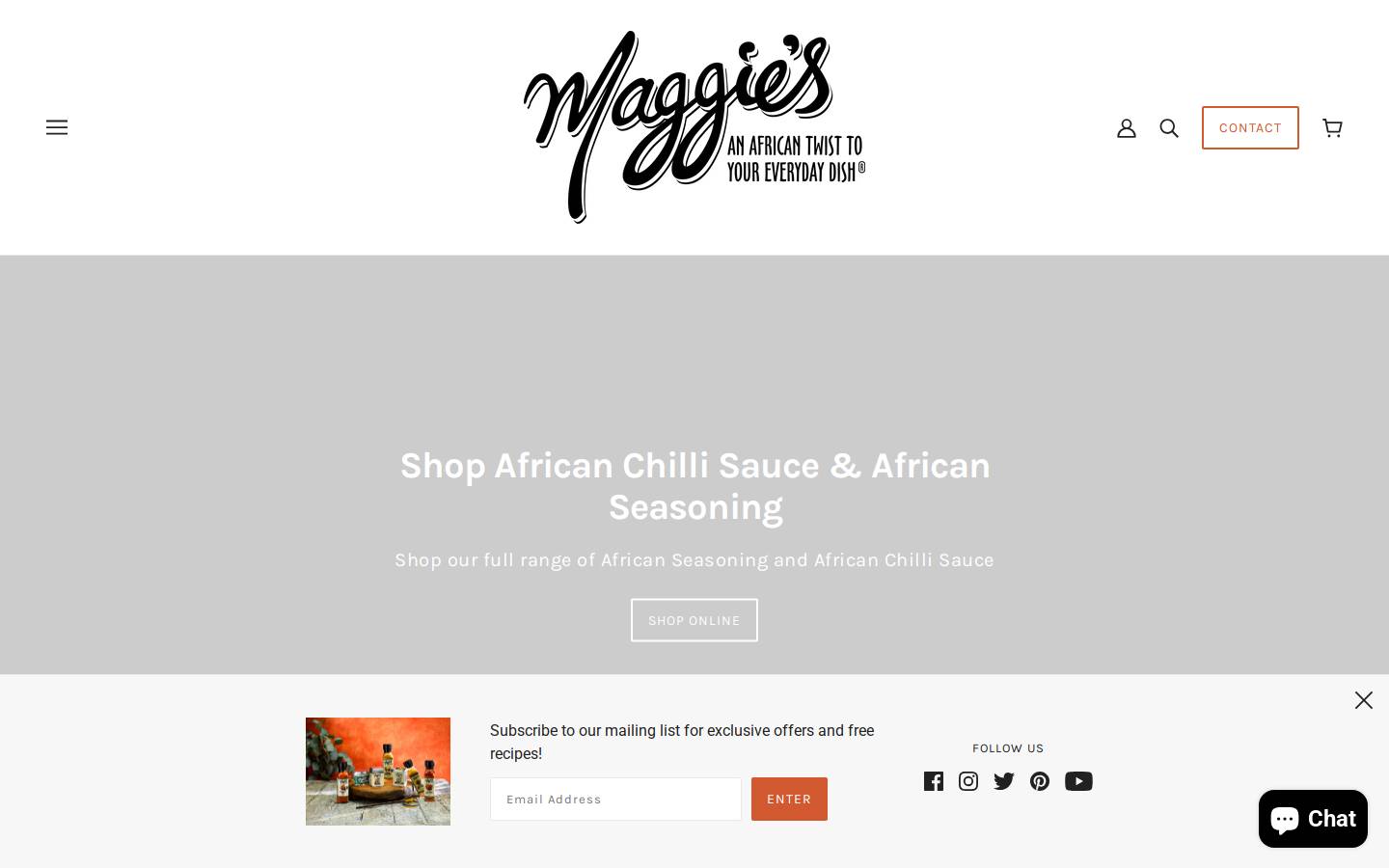 maggiesafricantwist.com homepage screenshot