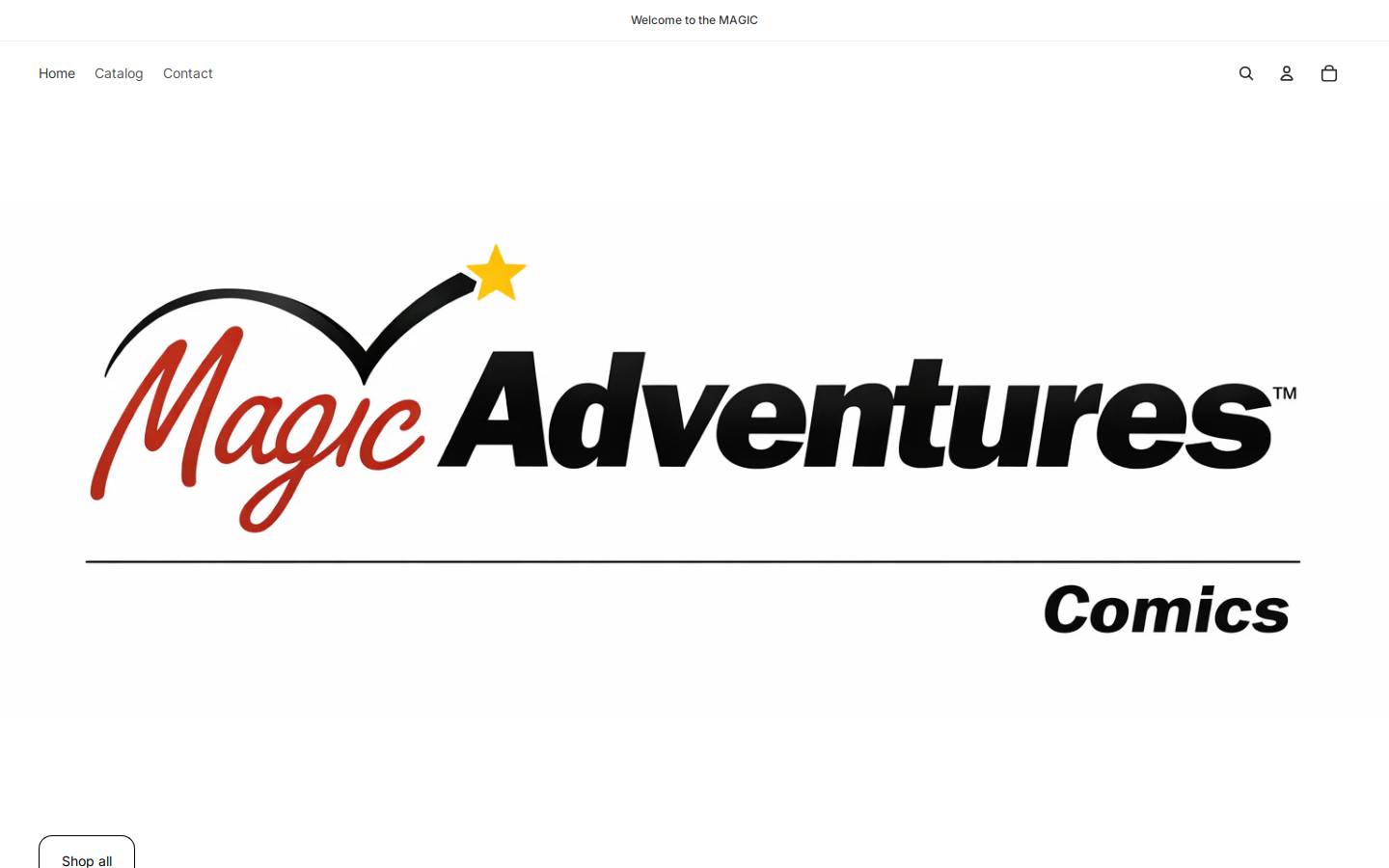 magicadventurescomics.com homepage screenshot