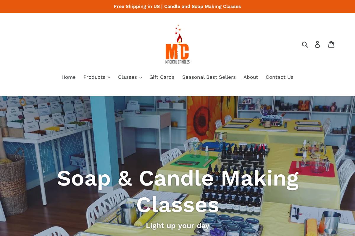 magical-candles.com homepage screenshot