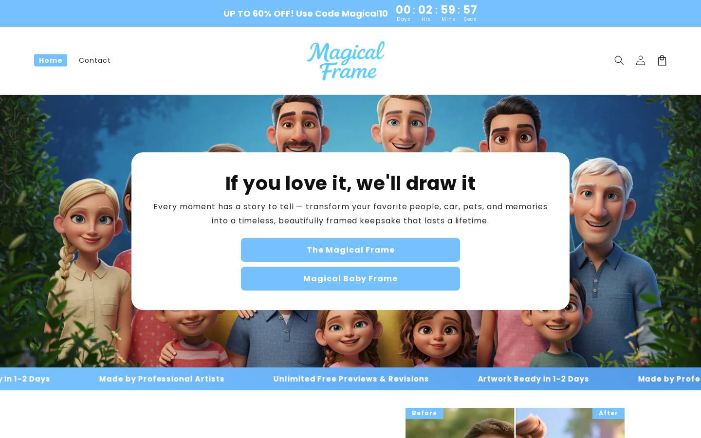 Magicalframe homepage screenshot