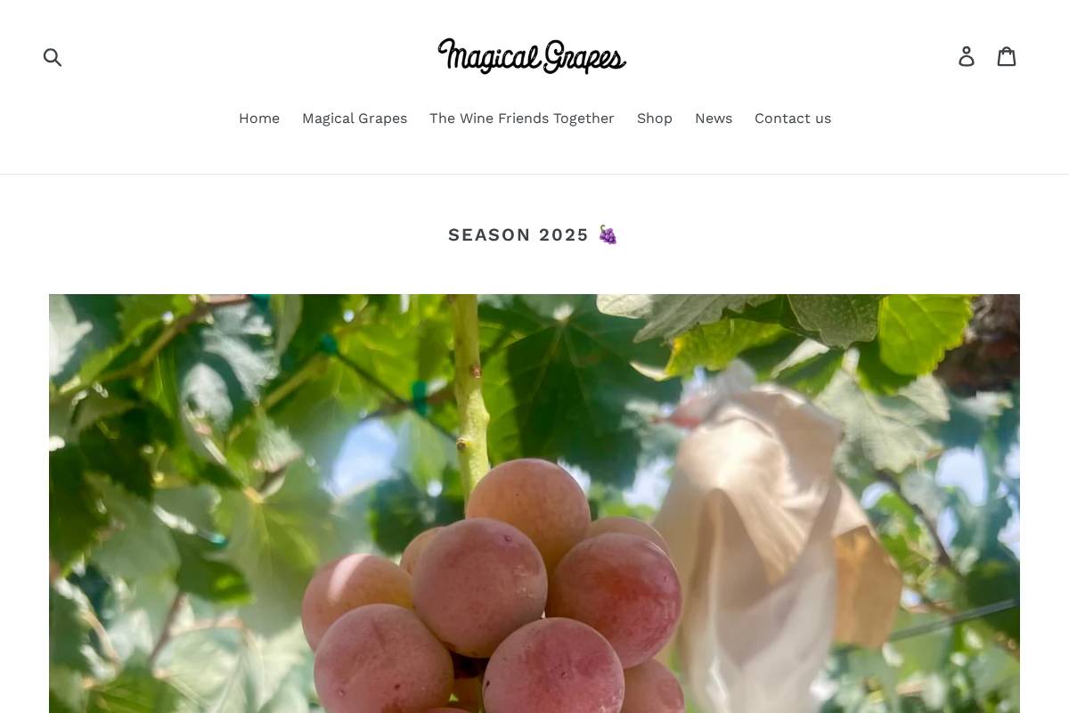 magicalgrapes.com homepage screenshot