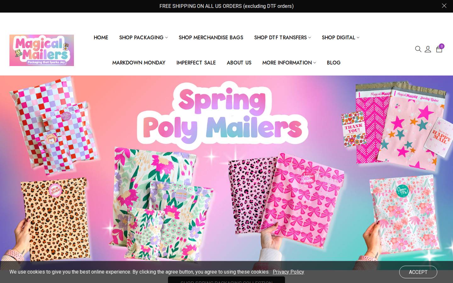 magicalmailers.com homepage screenshot