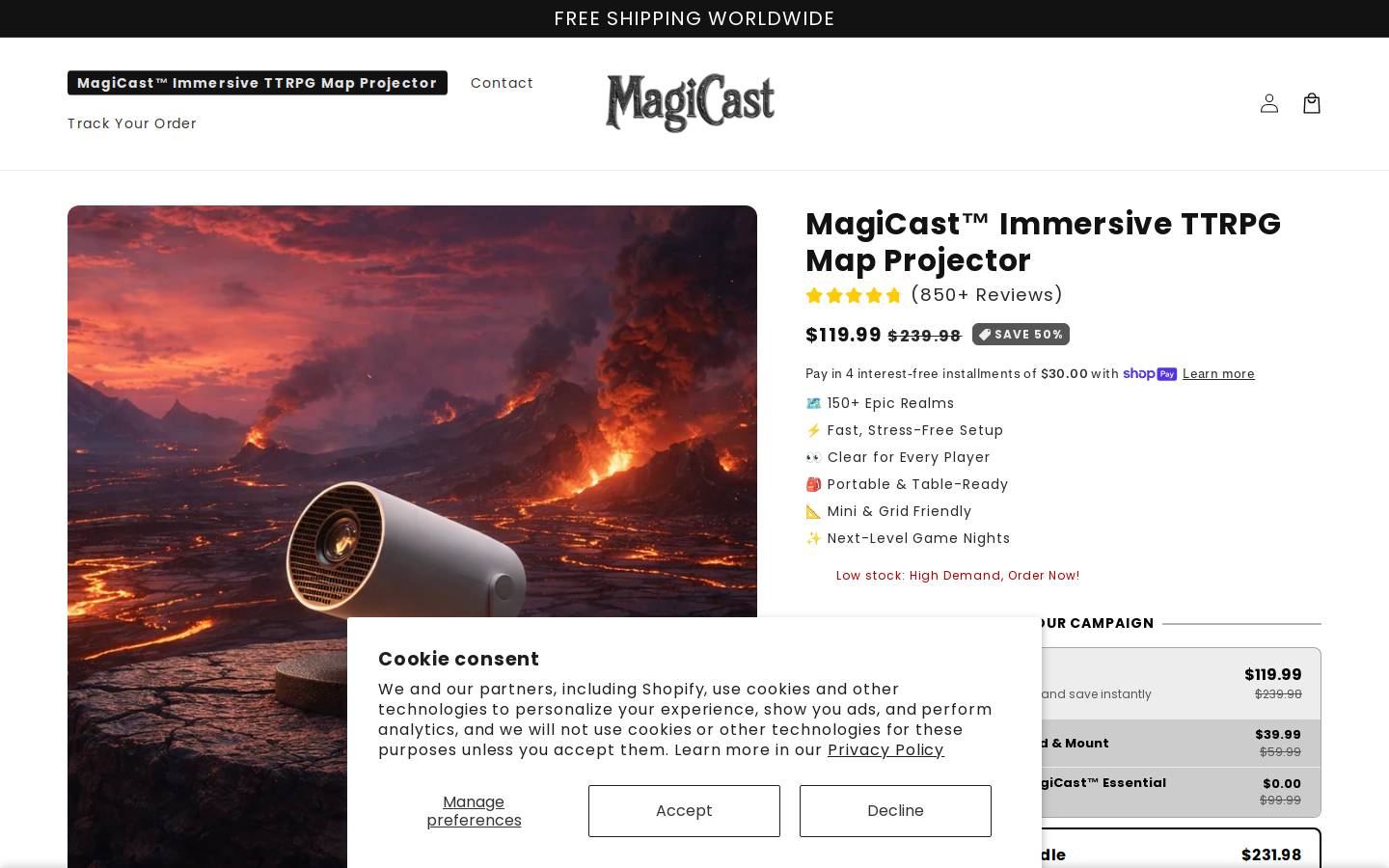 magicast.shop homepage screenshot