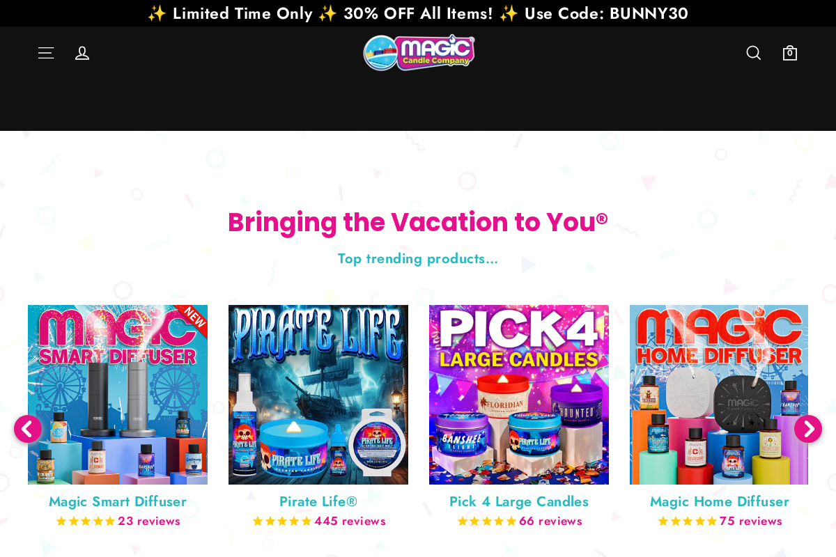 magiccandlecompany.com homepage screenshot