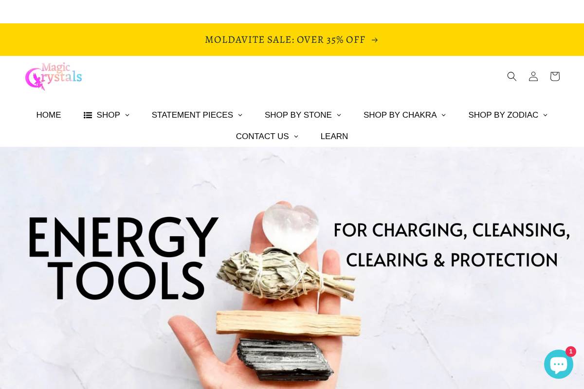 magiccrystals.com homepage screenshot