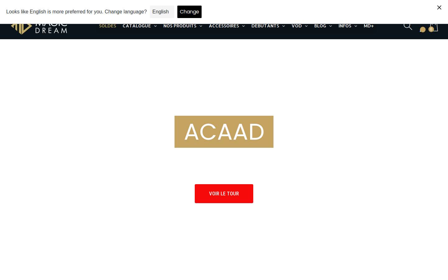 Magic Dream homepage screenshot