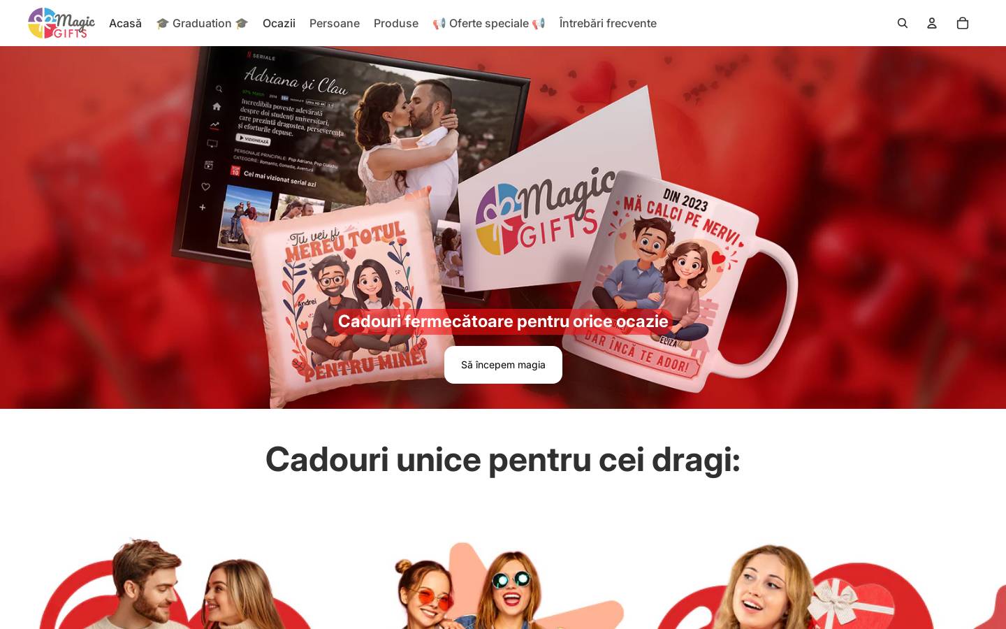 magicgifts.ro homepage screenshot