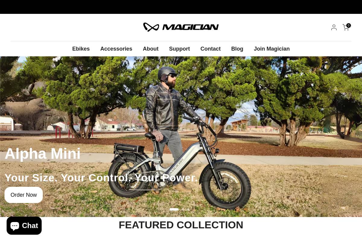 Magicianebikes homepage screenshot