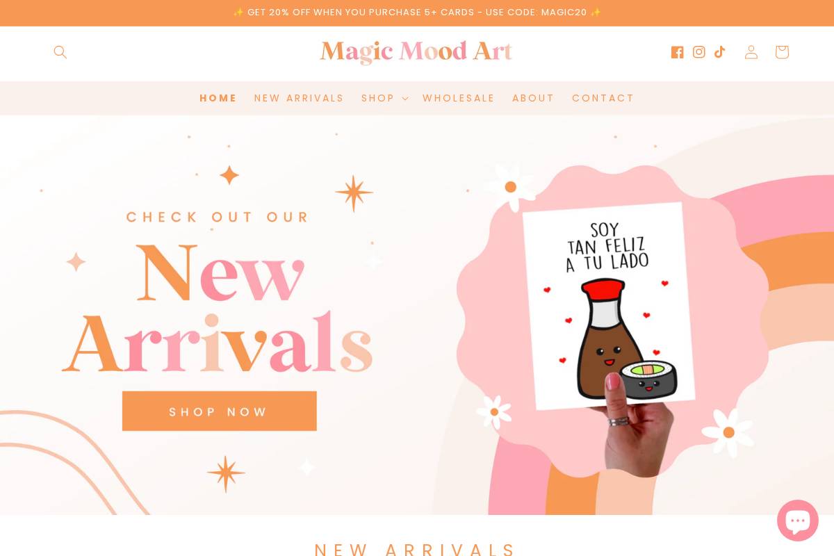 magicmoodart.com homepage screenshot