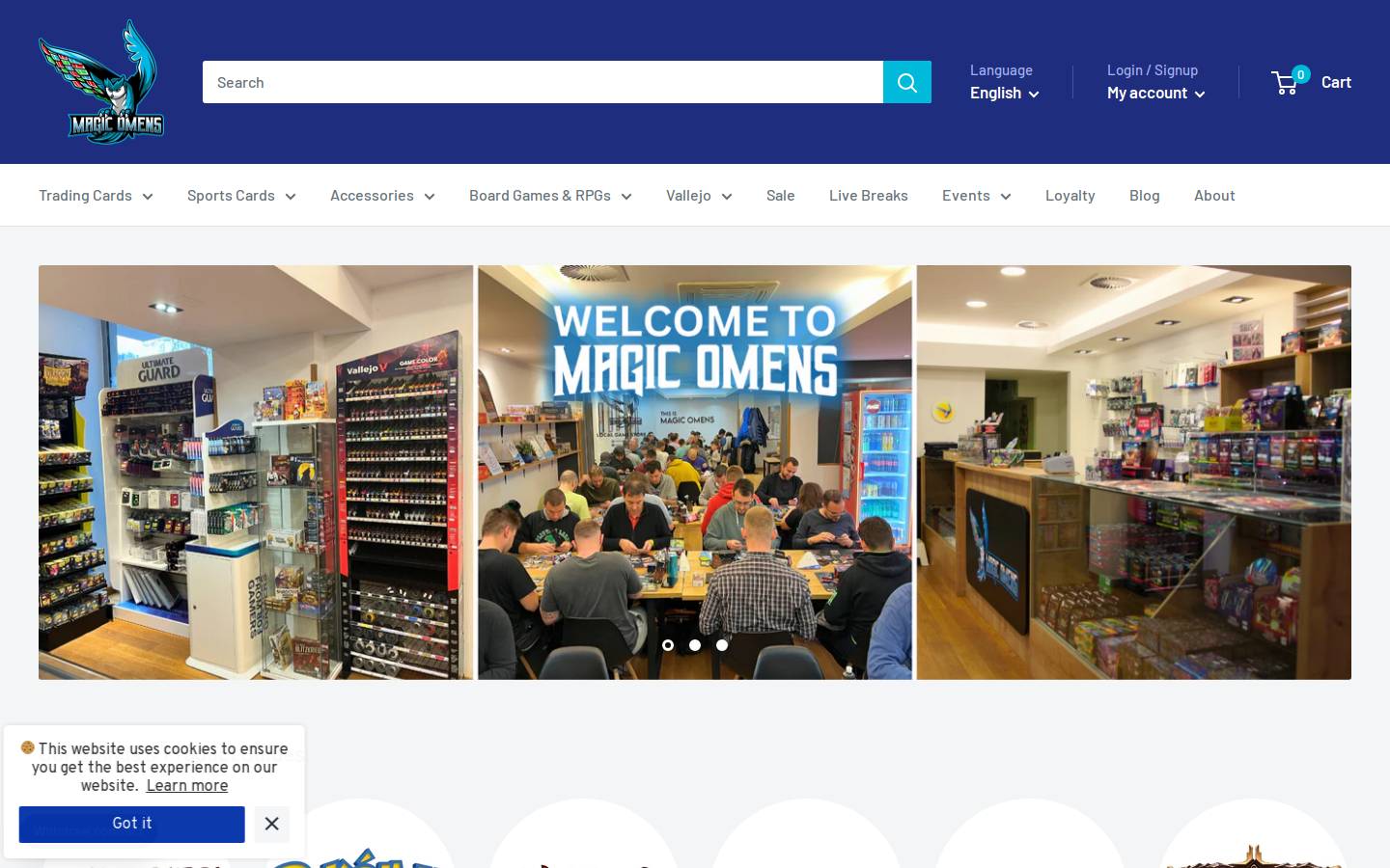 Magicomens homepage screenshot