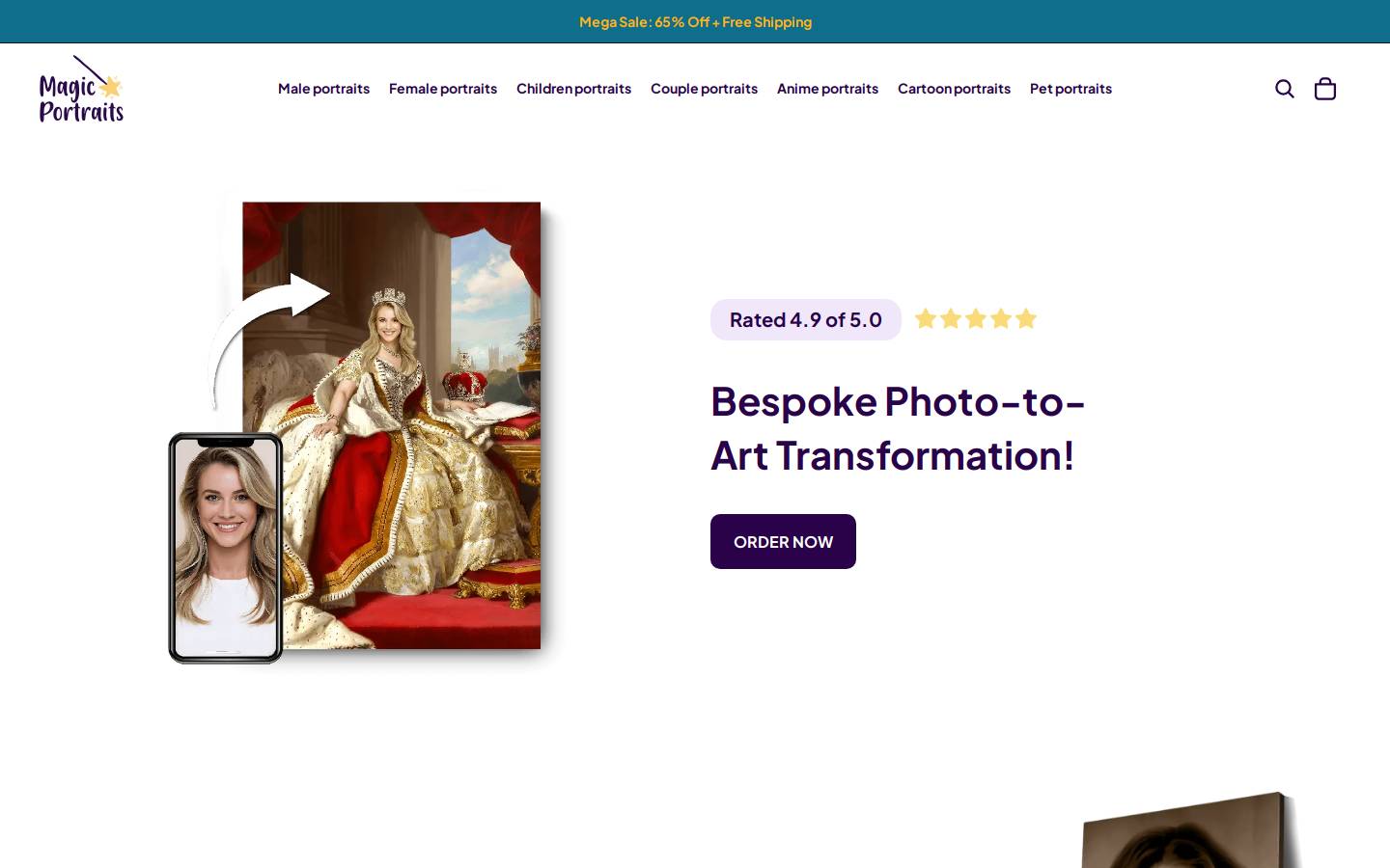 magicportraits.com homepage screenshot