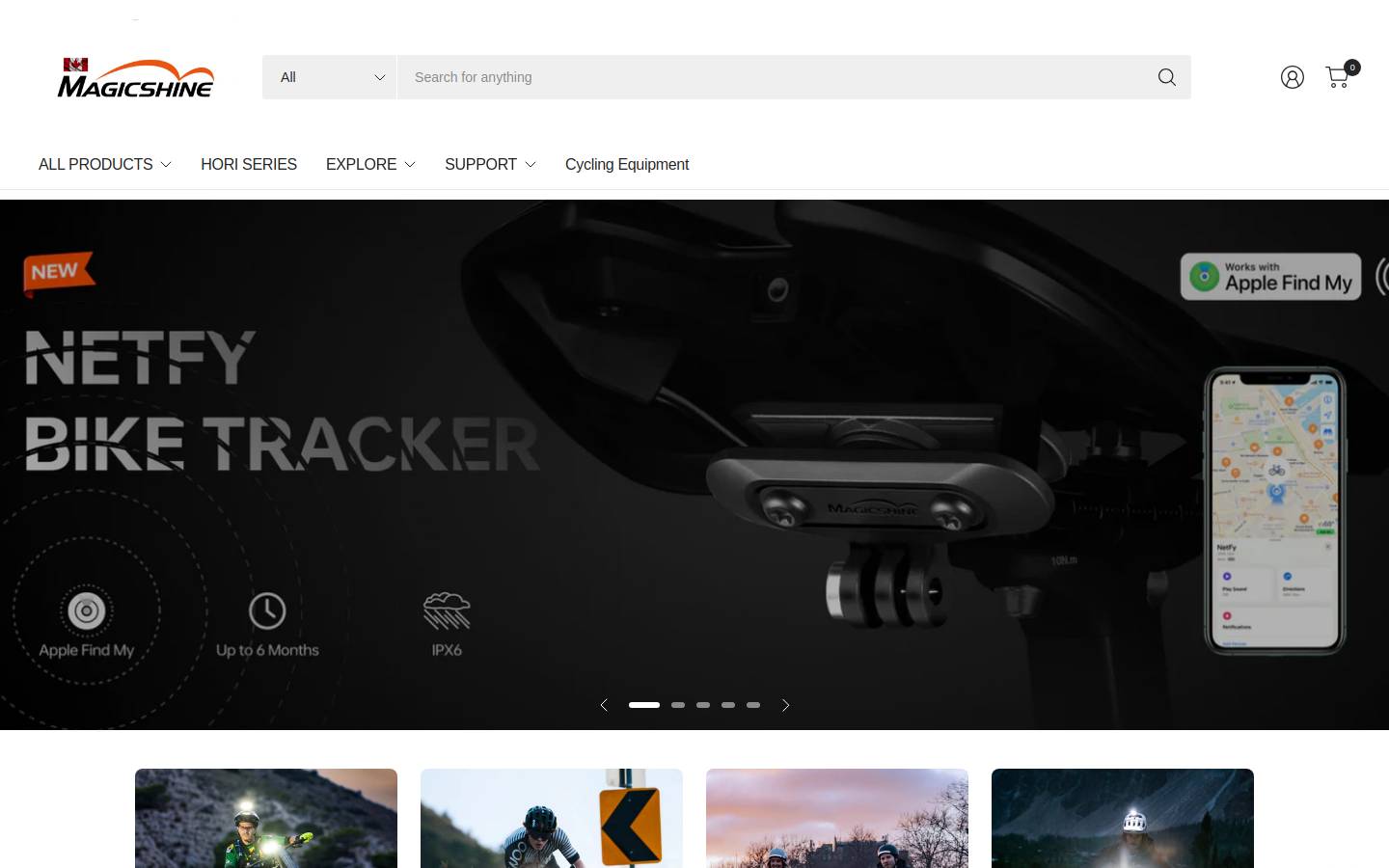 Magicshine homepage screenshot