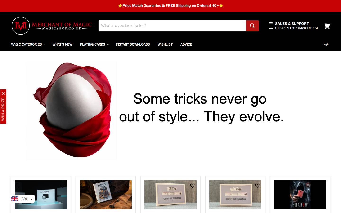 Merchant of Magic homepage screenshot