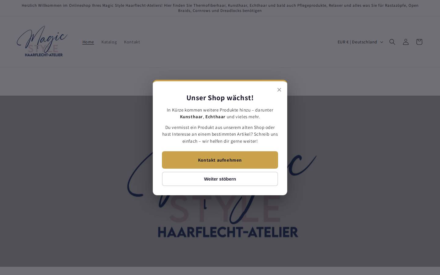Magicstyleshop homepage screenshot