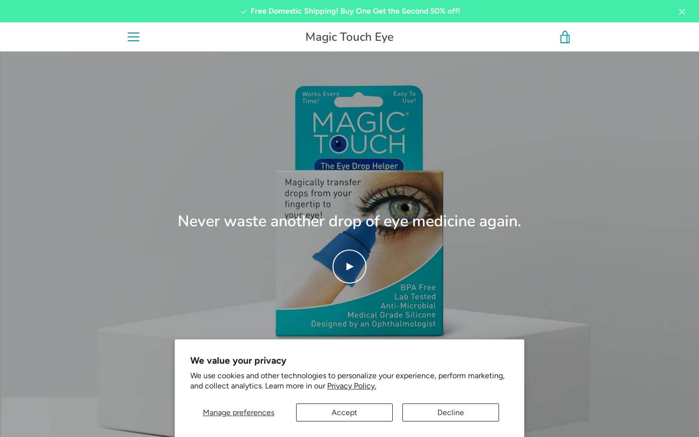 magictoucheye.com homepage screenshot
