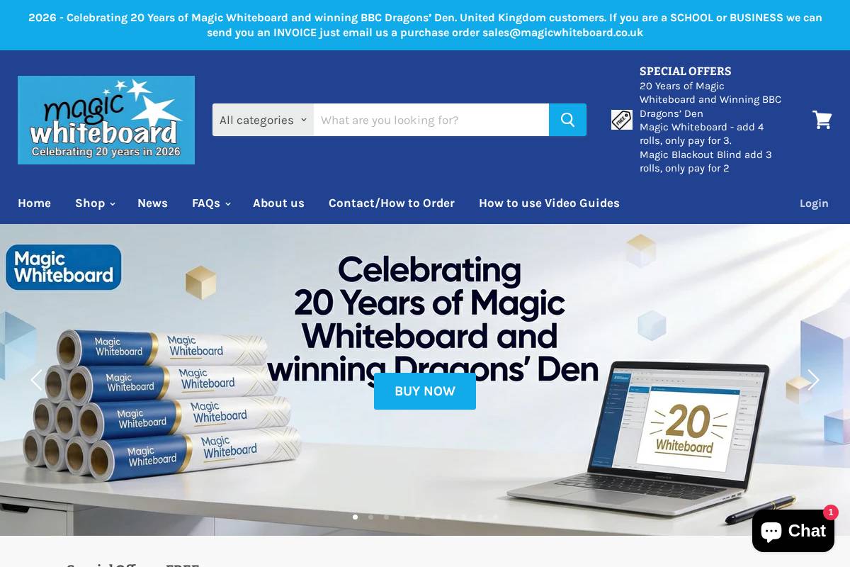 magicwhiteboard.com homepage screenshot