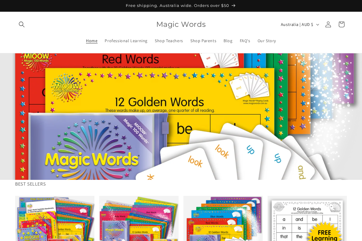 magicwords.com.au homepage screenshot