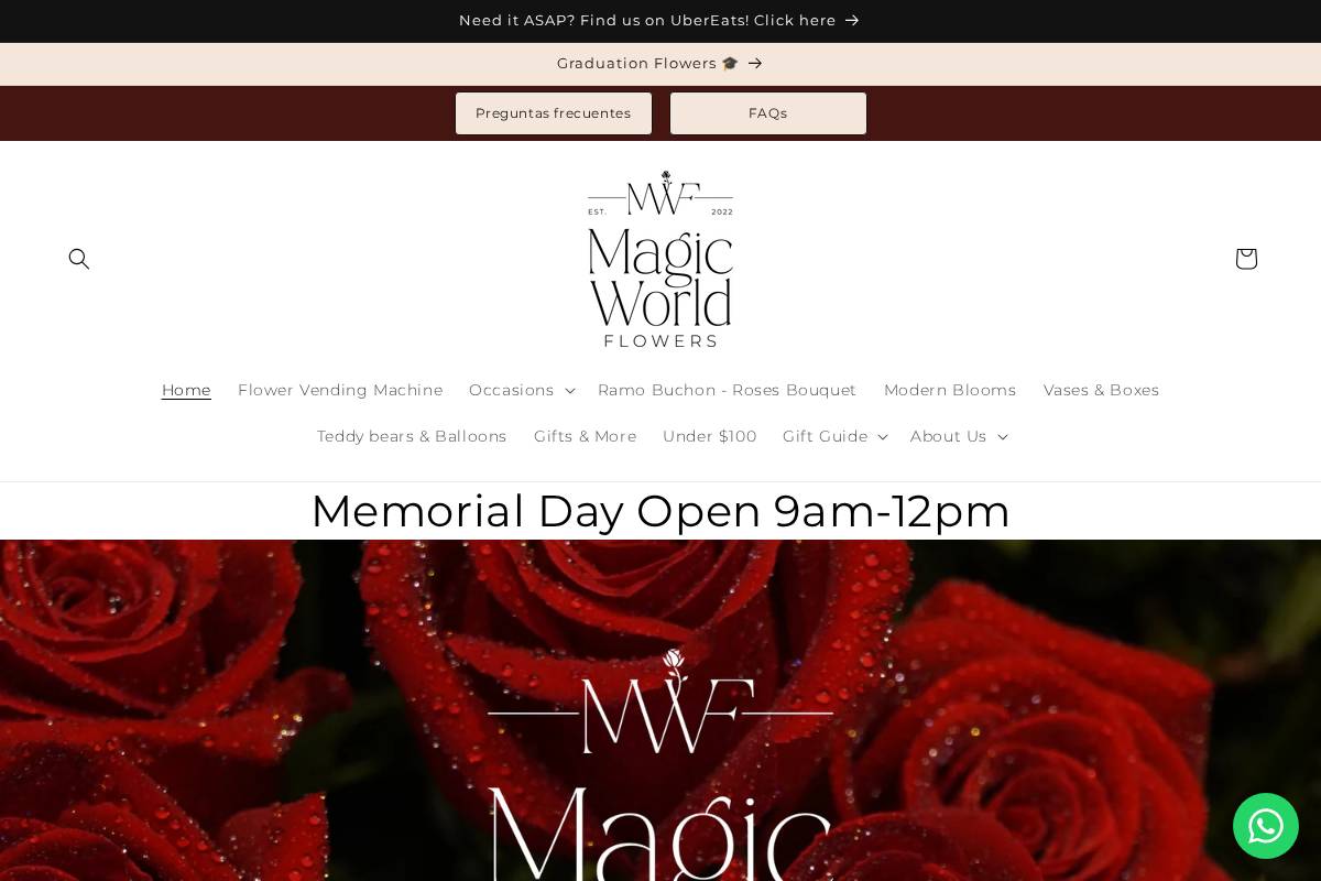 magicworldflowers.com homepage screenshot