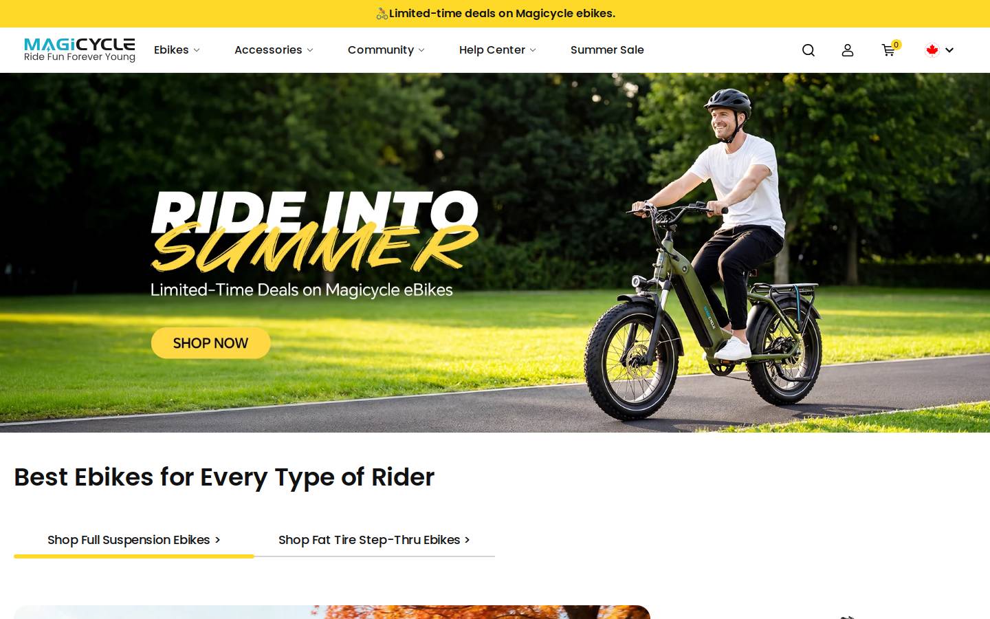 Magicycle homepage screenshot