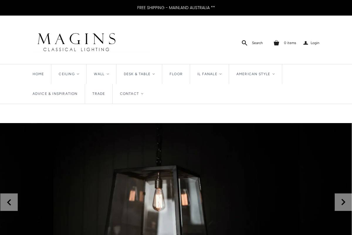 maginslighting.com.au homepage screenshot