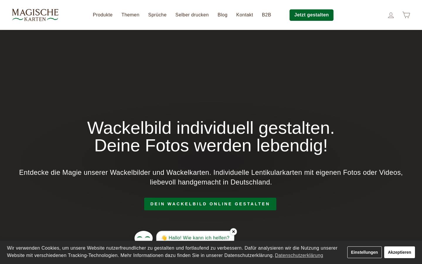 magischekarten.com homepage screenshot