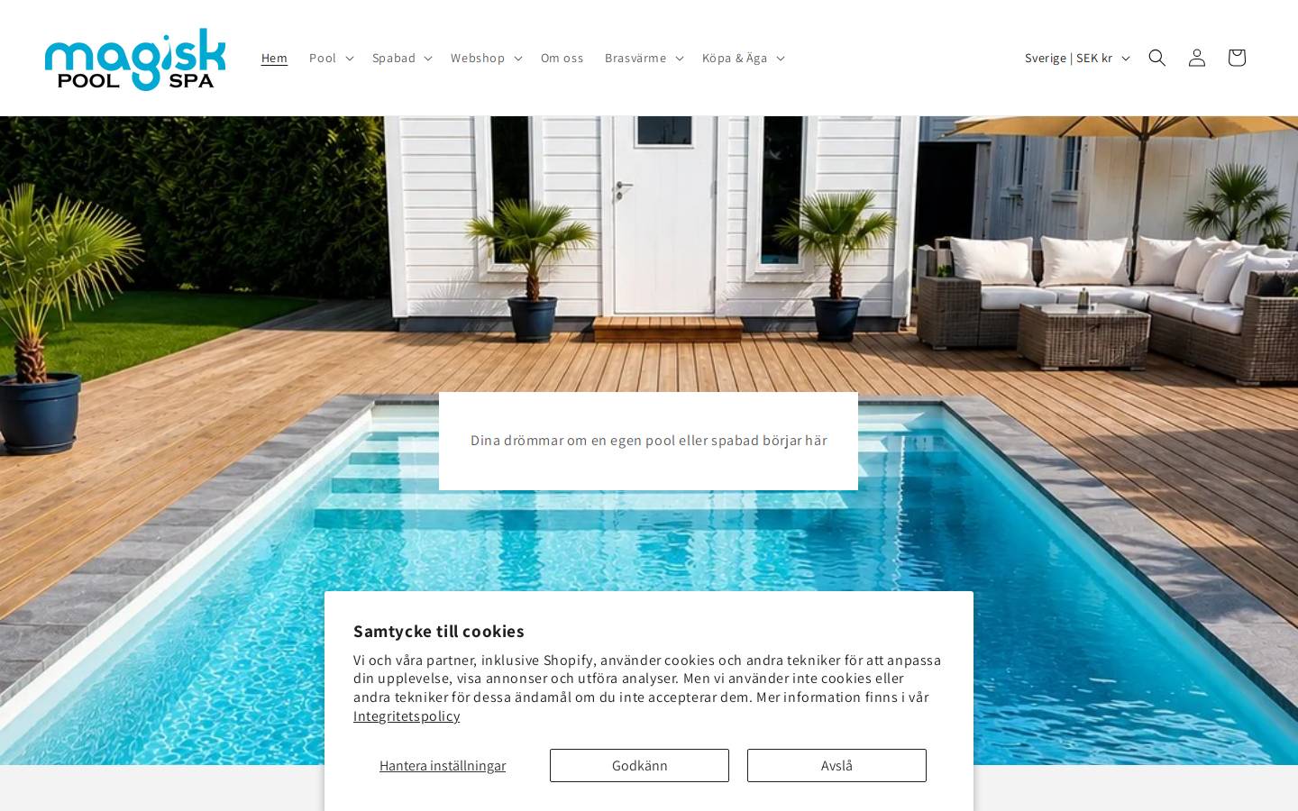 magiskpool.se homepage screenshot
