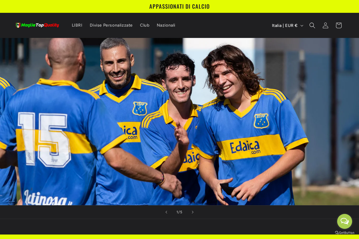 Maglietopquality homepage screenshot