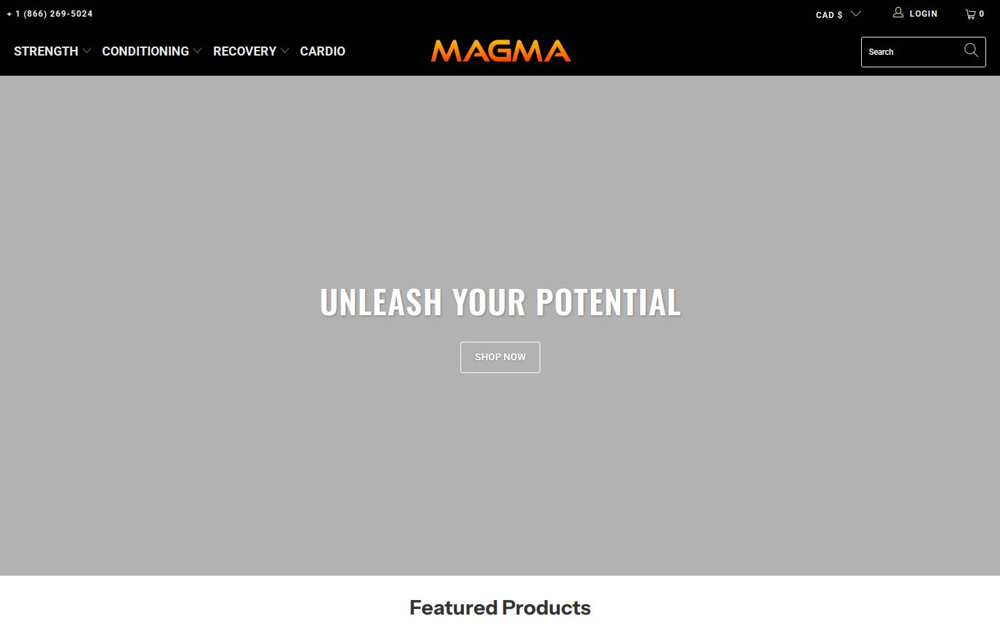magmafitness.ca homepage screenshot