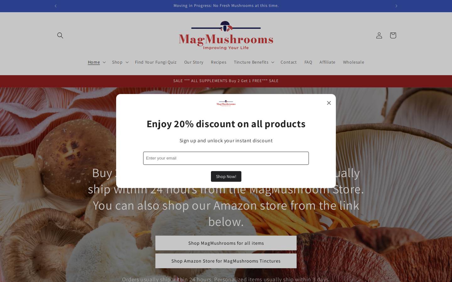 magmushrooms.com homepage screenshot