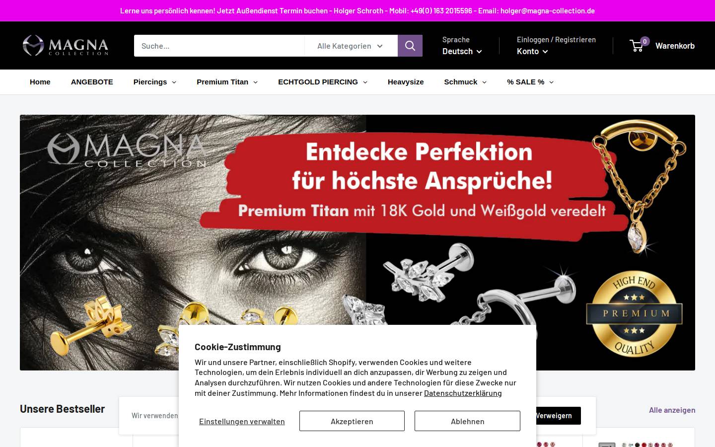 magna-collection.de homepage screenshot