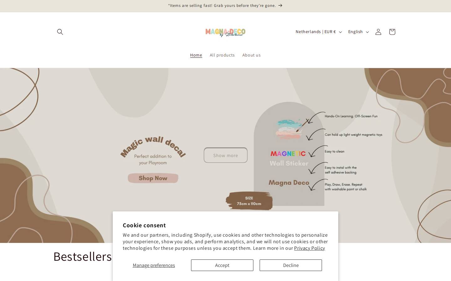 magnadeco.com homepage screenshot