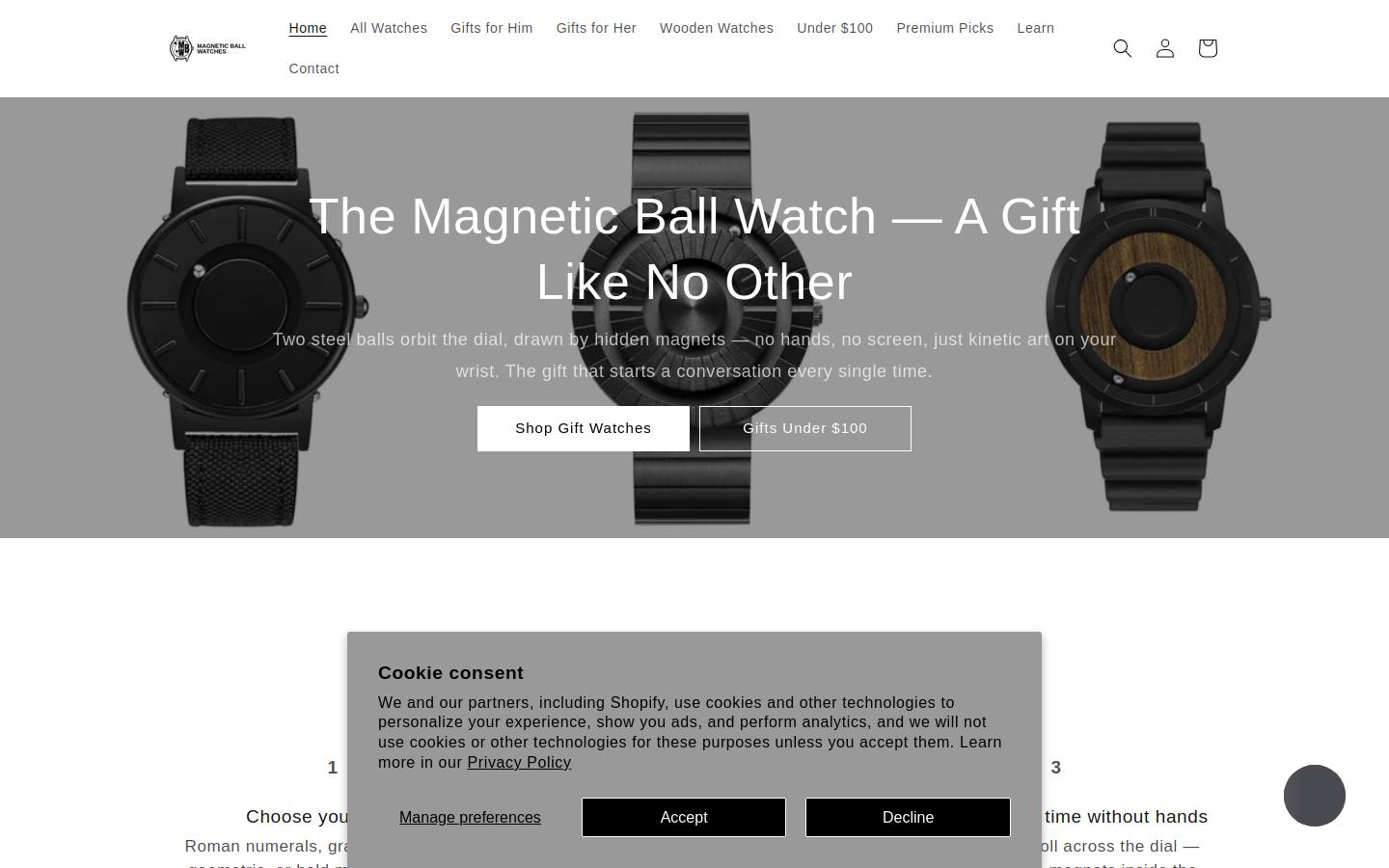 magneticballwatches.com homepage screenshot