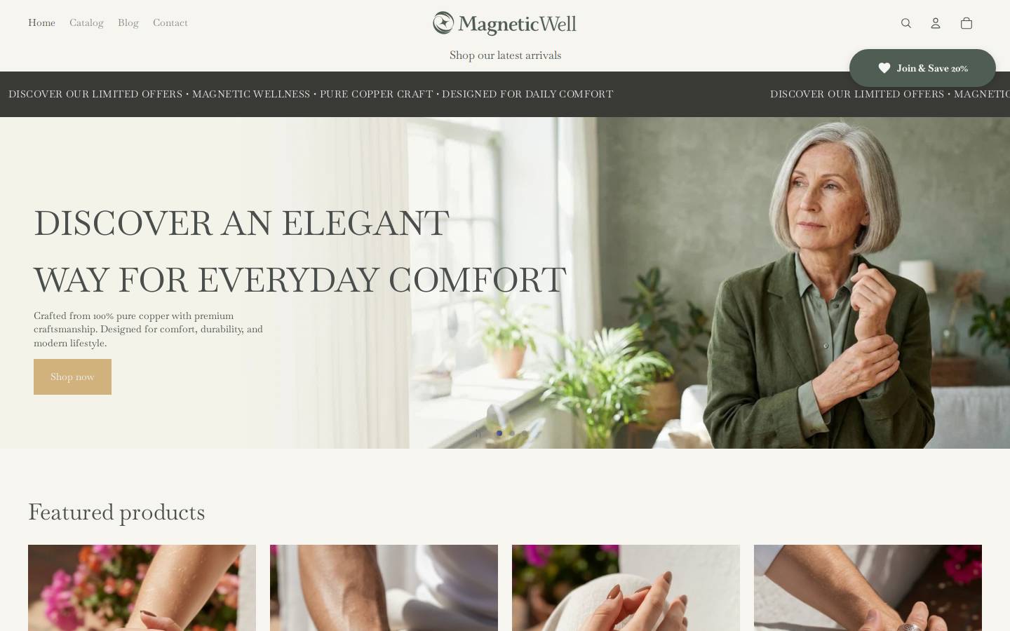 magneticbracelet.co homepage screenshot