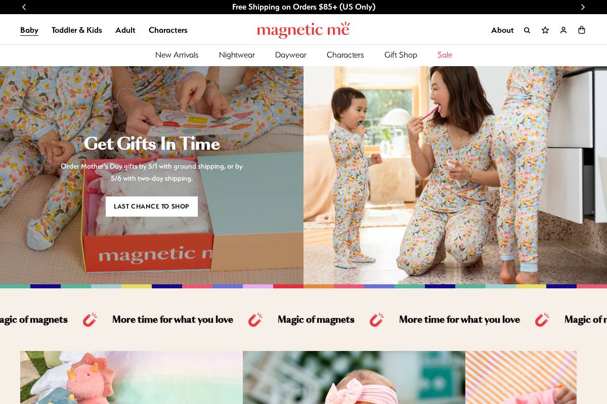 Magnetic Me homepage screenshot