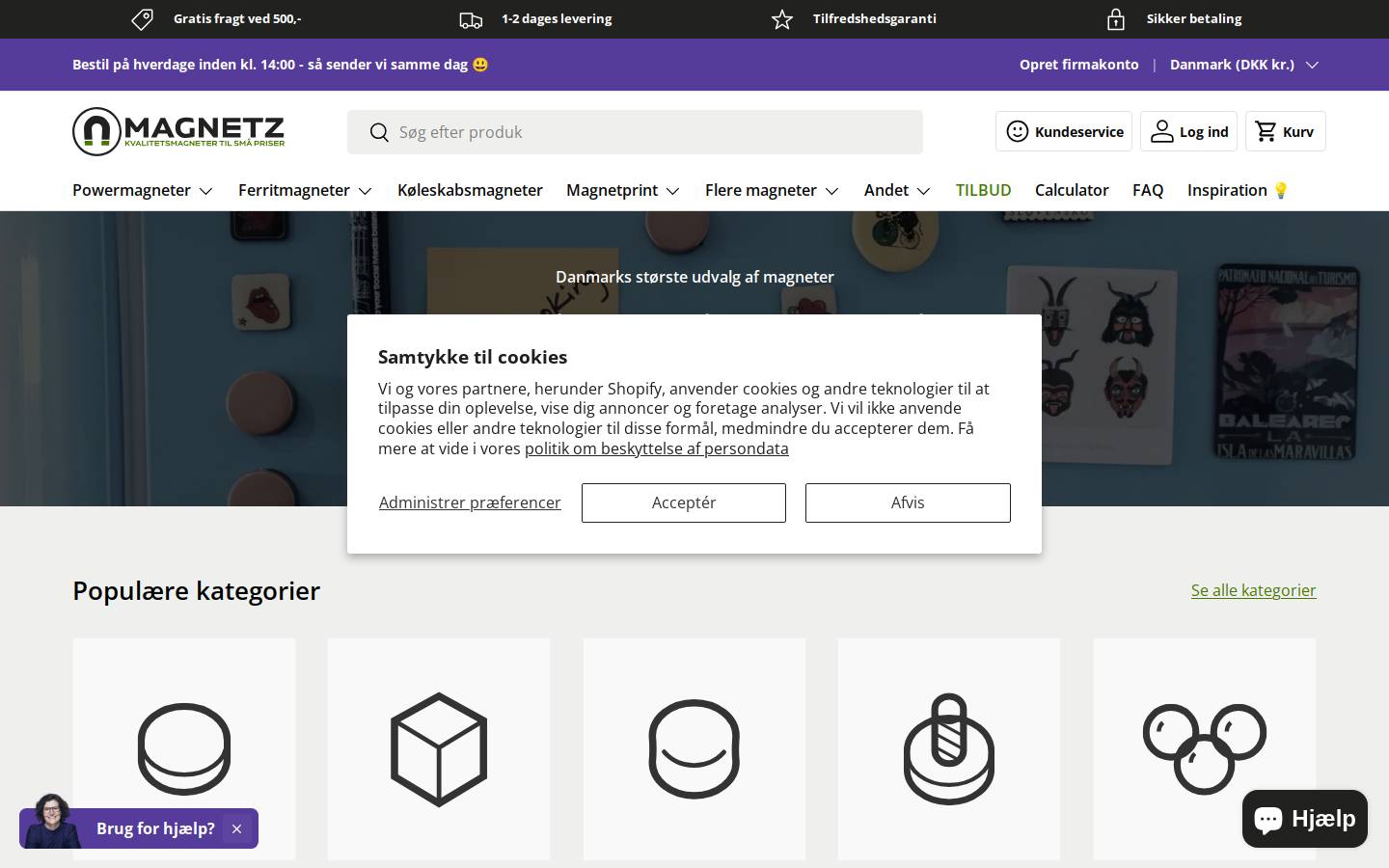 Magnetz.dk homepage screenshot