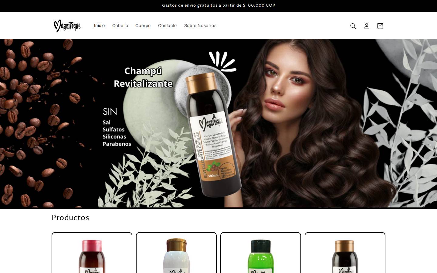 magnifiquecosmetica.com homepage screenshot