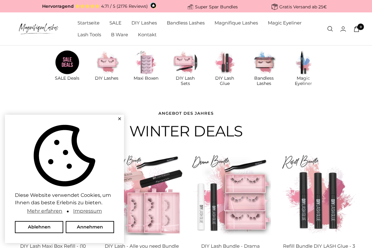 Magnifiquelashes homepage screenshot