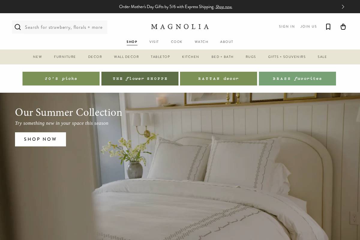 Magnolia homepage screenshot