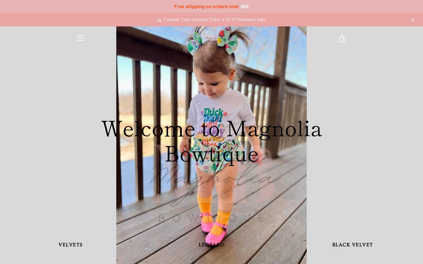 magnoliabowtique.com homepage screenshot