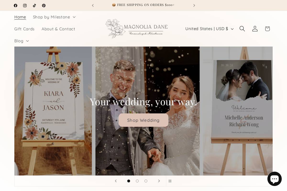 magnoliadane.com homepage screenshot