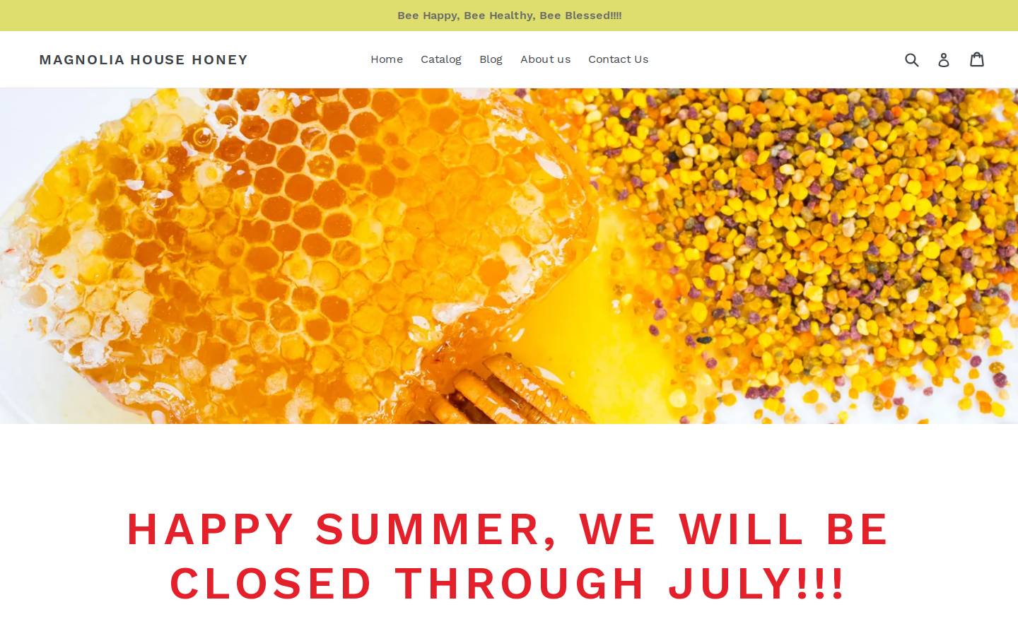 magnoliahousehoney.com homepage screenshot