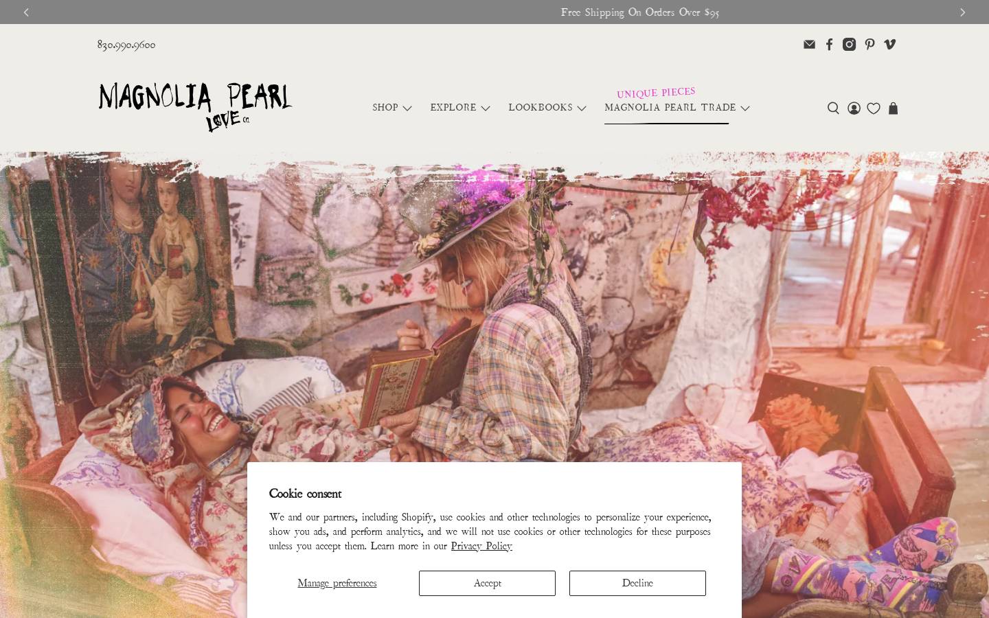 magnoliapearl.com homepage screenshot