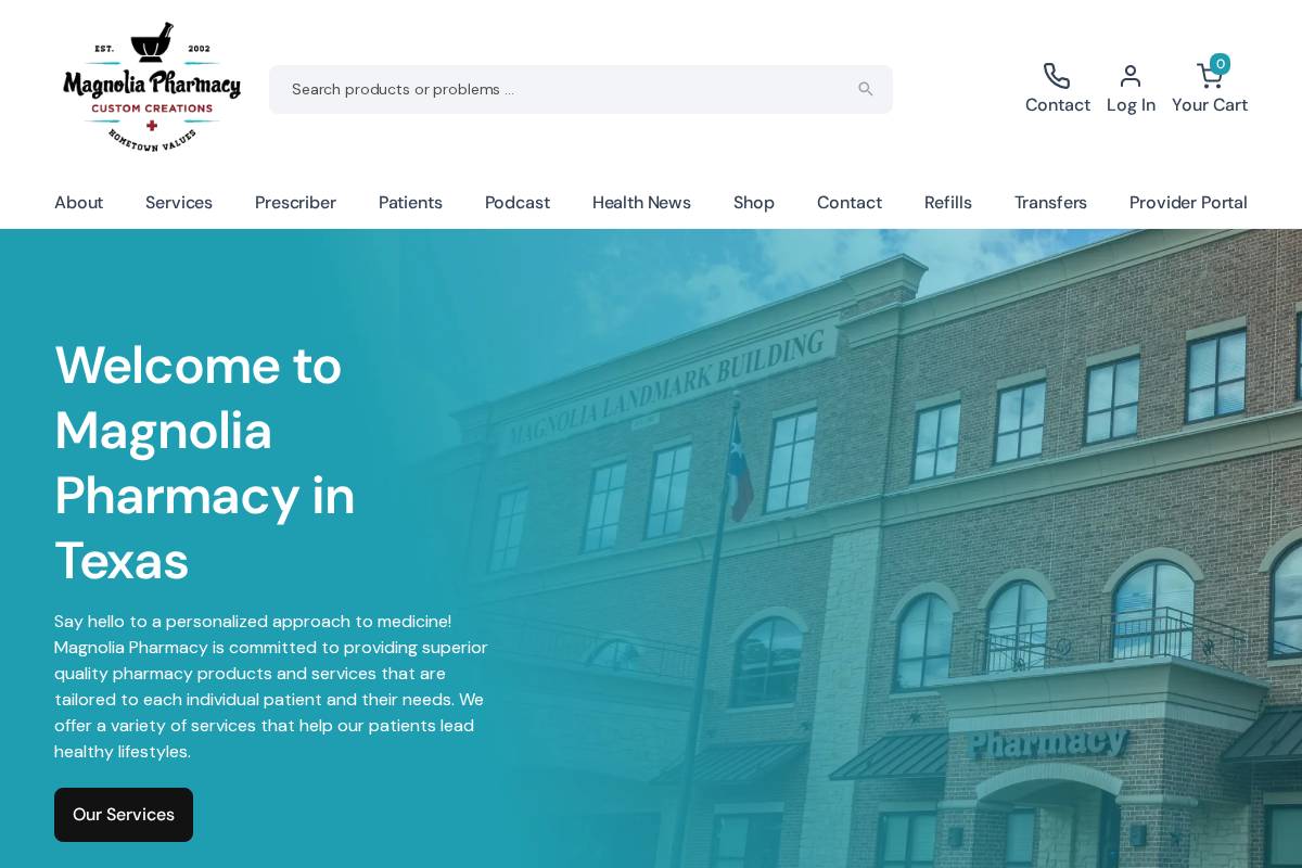 magnoliapharmacy.com homepage screenshot